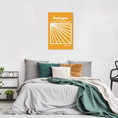 Wynwood Studio Canvas Advertising Boulogne Love Inspiration Yellow and Dark Yellow Modern & Contemporary Wall Art Canvas Print
