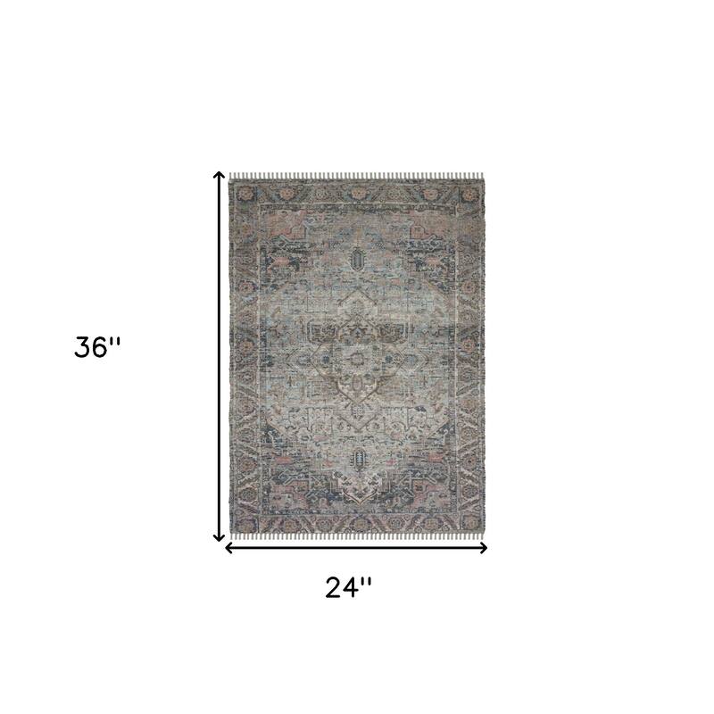 HomeRoots Oriental Transitional Rectangle Area Rug