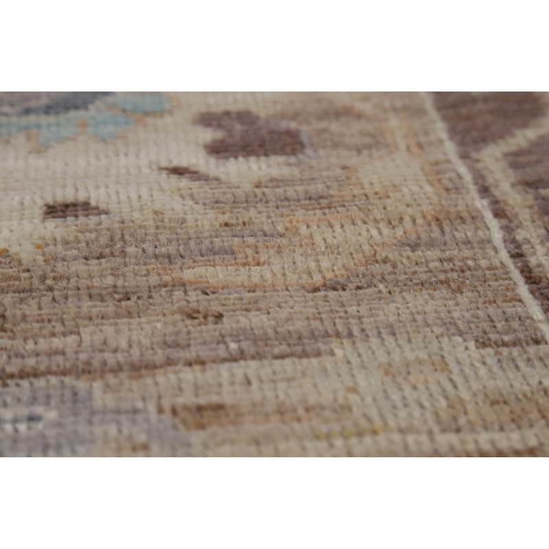 Hand Knotted Oriental 100% Wool Carpet Transitional All-Over Greys & Charcoal Oushak Area Rug - 9' 11'' X 8' 2''