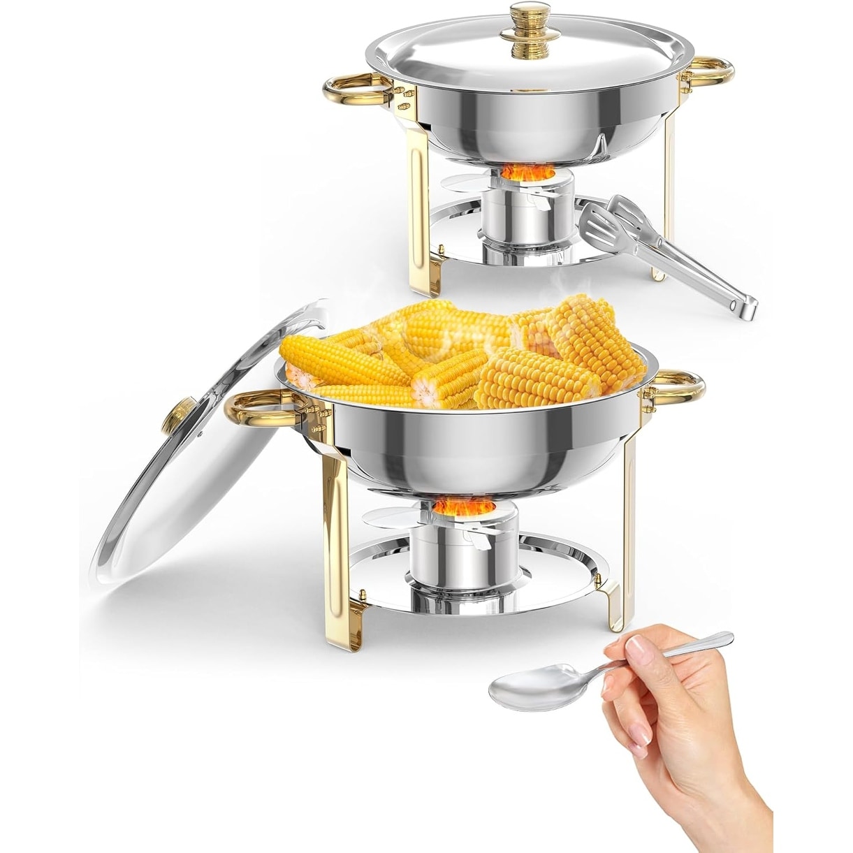 NSF Round Stainless Steel Chafers and Warmers