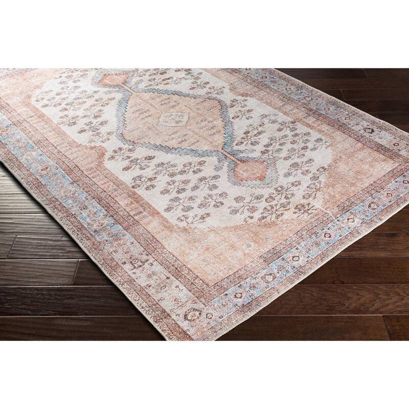 Livabliss Vintage Amelie Medallion Washable Area Rug