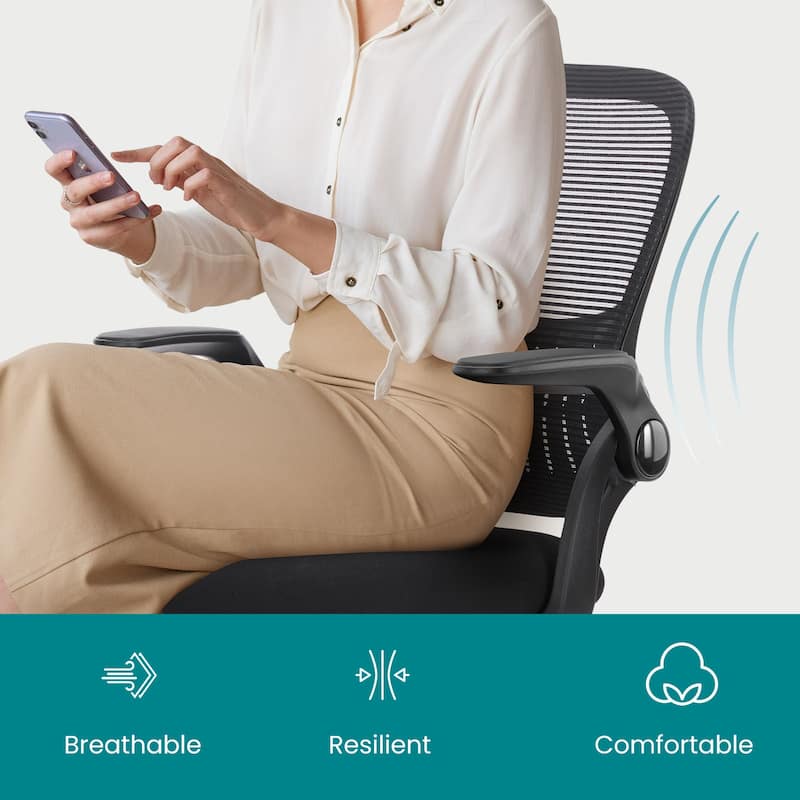 Office Chair Ergonomic, Desk Chair with Lumbar Support, Swivel Chair with Armrests, Computer Chairs