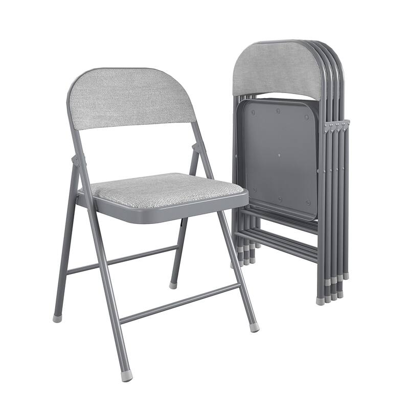 COSCO SmartFold Fabric Folding Chair, 4-Pack - Grey