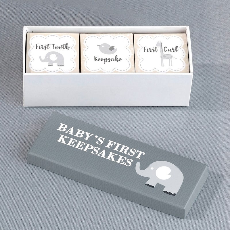 Curata Lillian Rose Babys First Keepsakes Tooth Curl and Keepsake Box Set