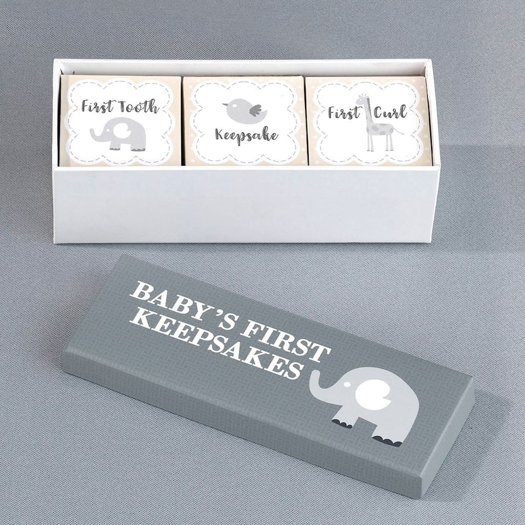 Curata Lillian Rose Babys First Keepsakes Tooth Curl and Keepsake Box Set
