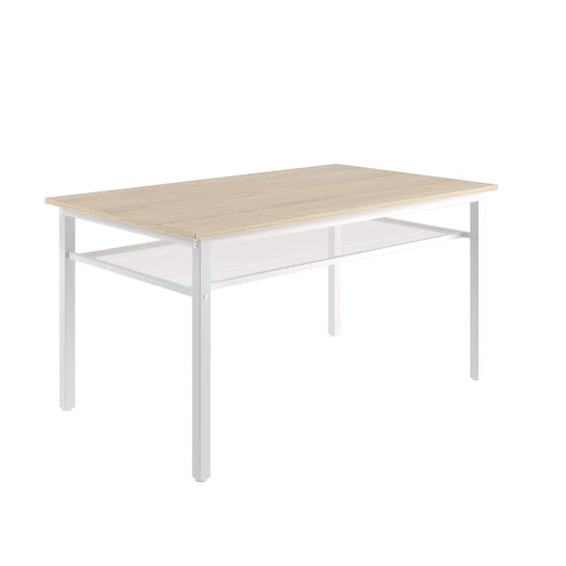 3-Piece Farmhouse Kitchen Table Set with Two Benches, Metal Frame, and MDF Board