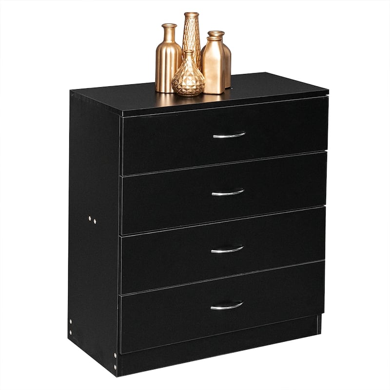 Modern Simple 4-Drawer Dresser Black