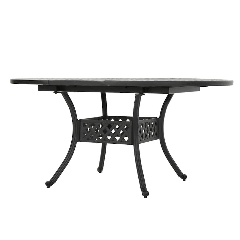 Roomfitters Outdoor Expandable Aluminum Dining Table with Elegant Design, Perfect for Patio and Garden Use