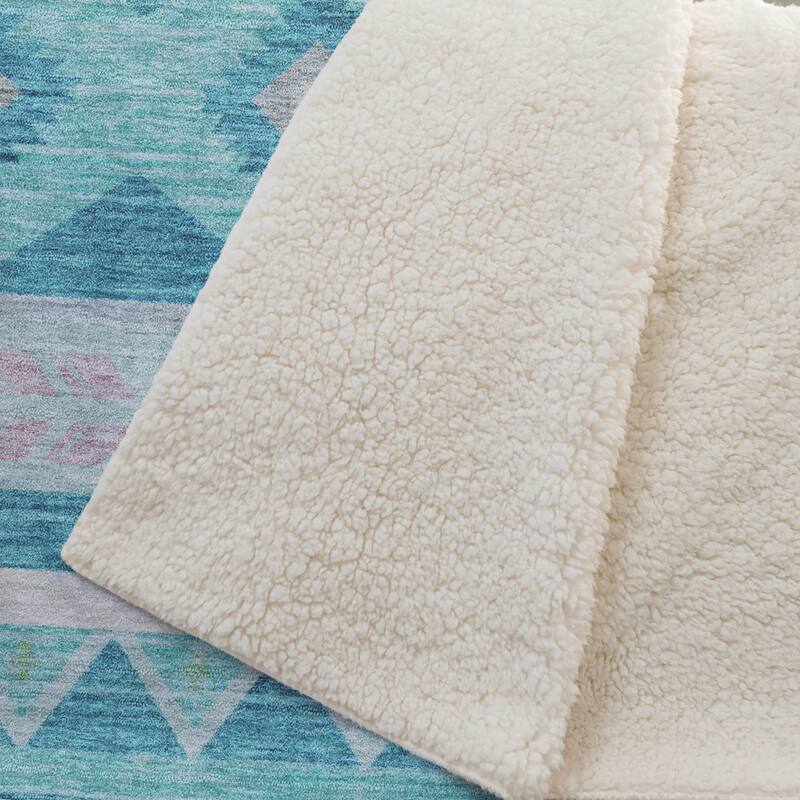 Premium Machine Washable ASB178 Southwest Tribal Sherpa Throw Blanket