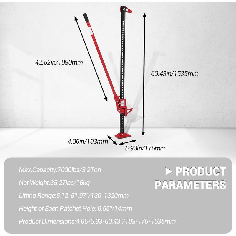 Utility Heavy-Duty Lift Farm Jack for Tractor Truck SUV Bumper Lift