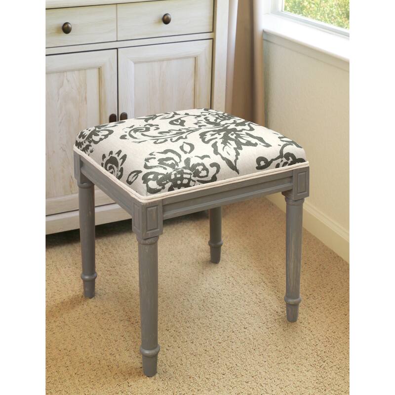 Toile Rustic-grey Vanity Stool - GREY