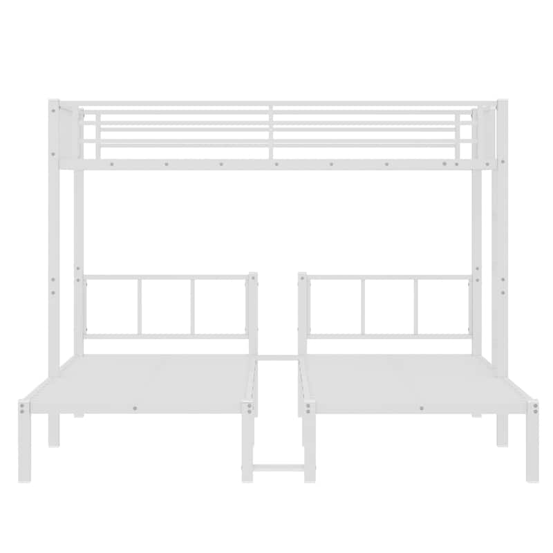 Twin Size Detachable Triple Bunk Bed Frame, Twin XL over Twin & Twin Bunk Bed for 3, Heavy Duty Metal Triple Bunk Bed Frame