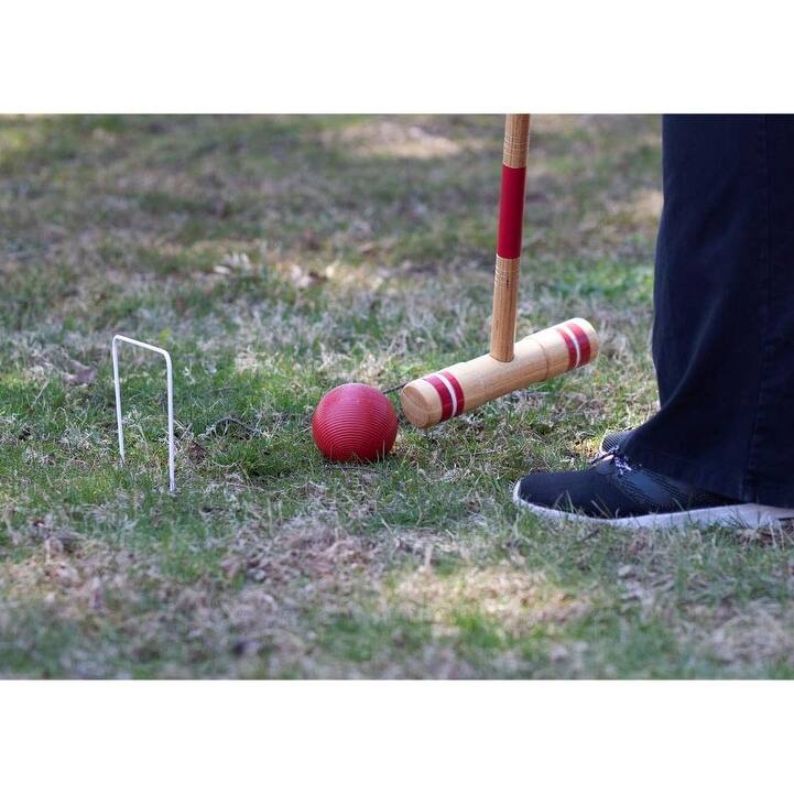 GSE™ Deluxe 6-Player Player Croquet Set with 6 Mallets & Croquet Balls, 9 Wickets, 2 Stakes and a Carrying Case - Croquet Set