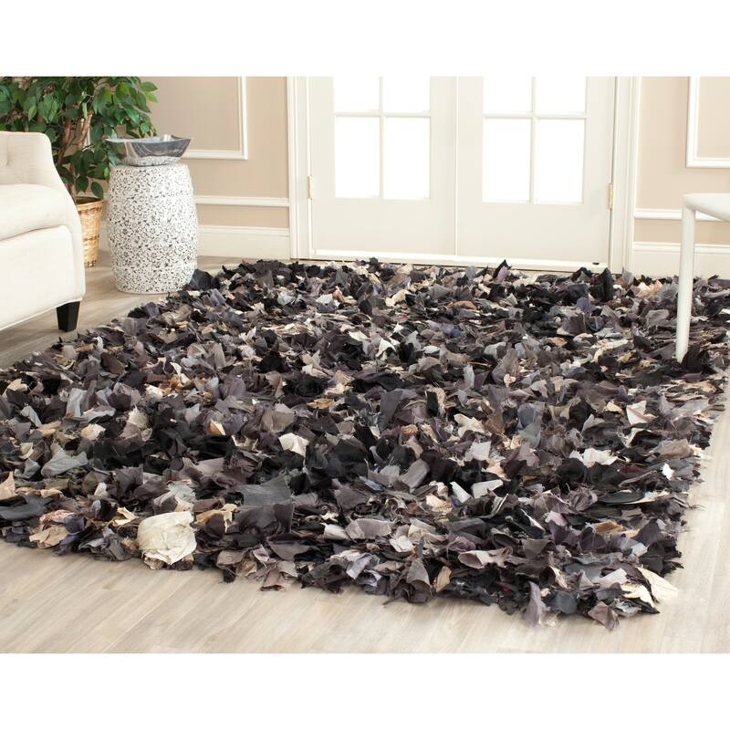 SAFAVIEH Handmade Rio Abstract Multicolor Polyester Shag Area Rug