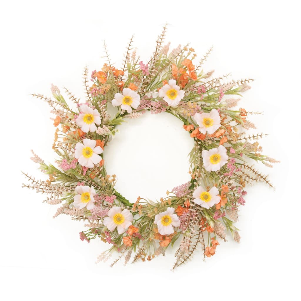 Mixed Spring Garden Floral Wreath 24 Inch