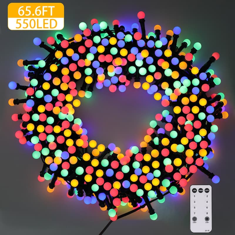 32.8/65.6FT Outdoor LED Pulg In 300/550-Bulb Mini String Lights