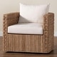preview thumbnail 9 of 8, Rhinos Bohemian Light Brown Seagrass Tuxedo Arm Chair