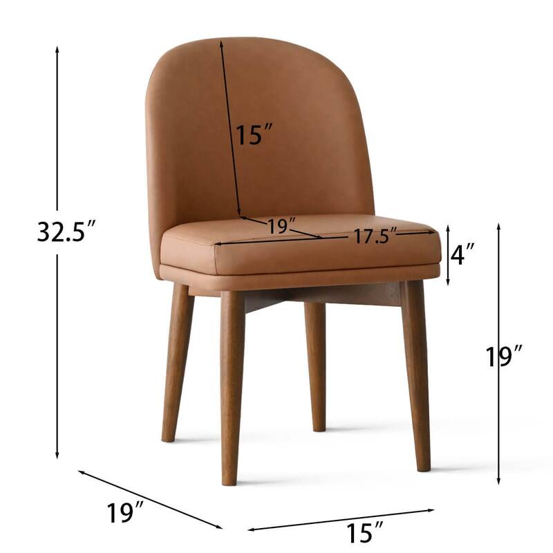 Faux Leather Upholstered Parson Chair(Set of 2)