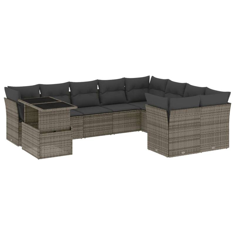 10-Piece Outdoor Sofa Set with Cushions - 21.7 x 39.4 x 28.7 in