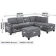 preview thumbnail 13 of 23, Reversible 3-piece Microfiber Suede Sectional Sofa with Ottoman
