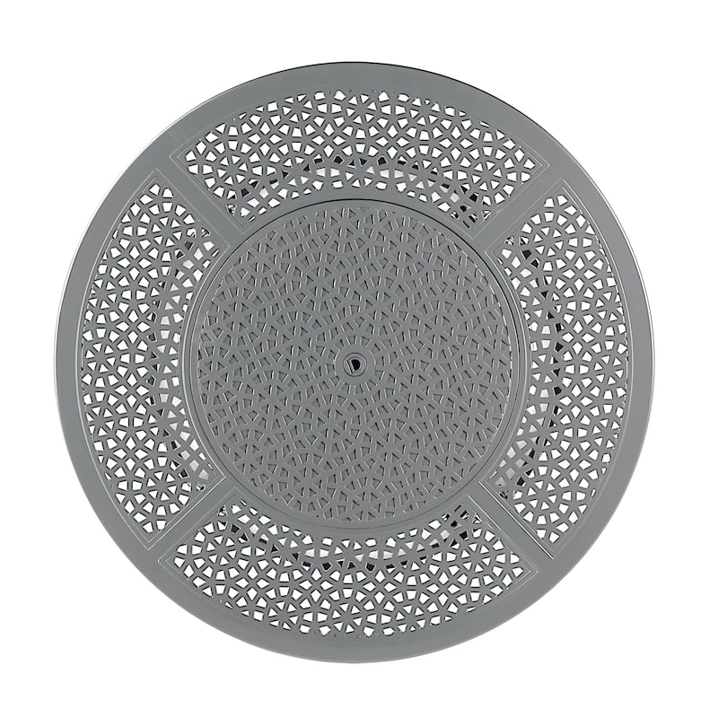 Round 44 in. x 44 in. Aluminum Propane Fire Pit Table with Glass Beads, Two Covers, Lid, 57,000 BTUs