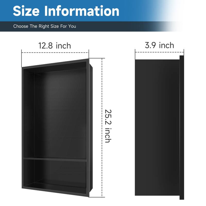 WIZ 12-inch W x 25-inch H x 4-inch D Stainless Steel Shower Niche