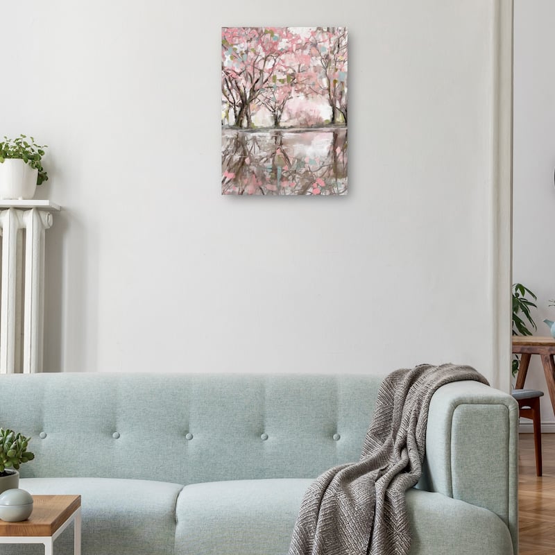 Pink Blossom Reflections By Studio Arts Canvas Art Print