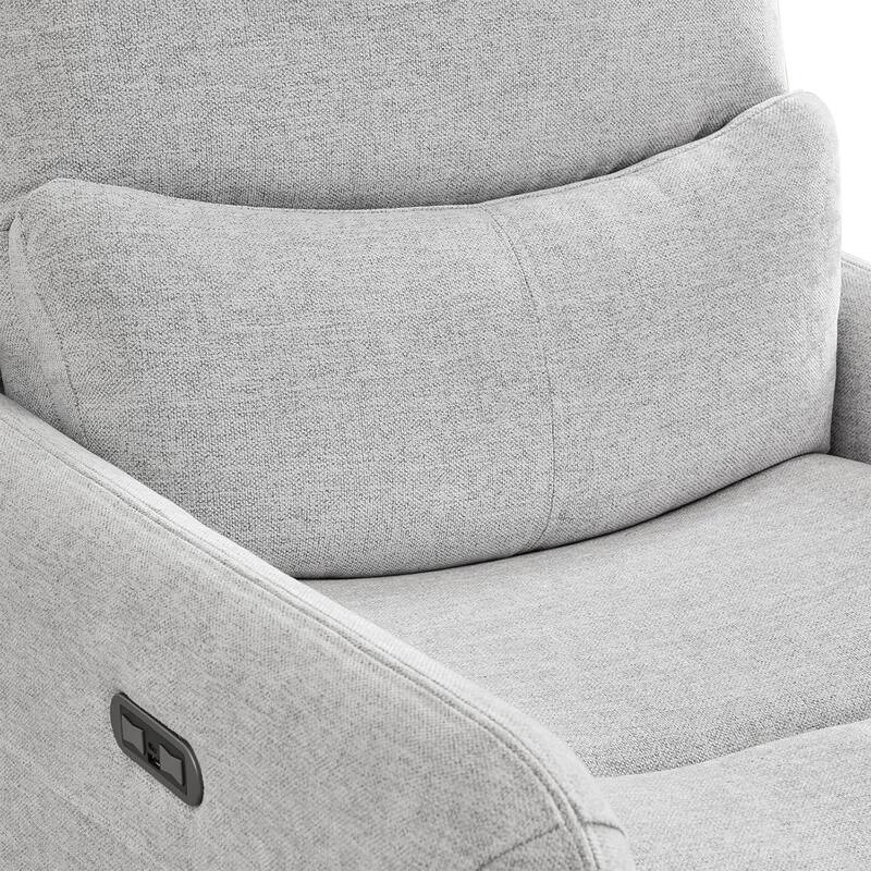 30" Power Recliner 360-degree Swivel Arm Chair Faux Leather