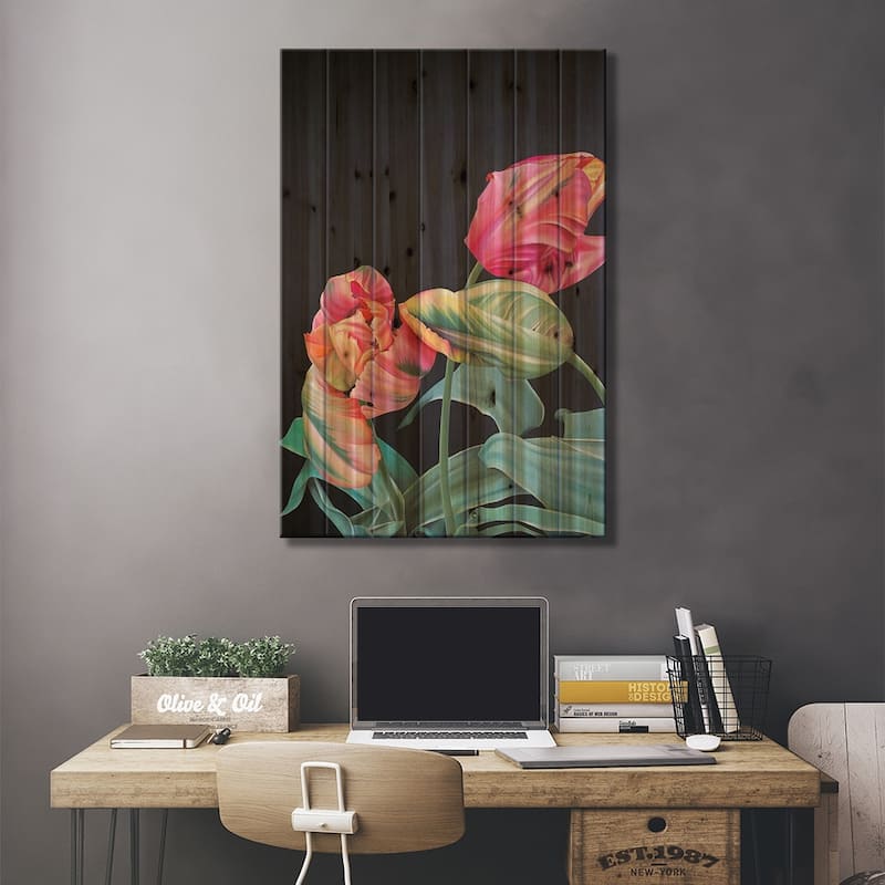Avignon Parrot Print On Wood by Ildze Ose - Multi-Color