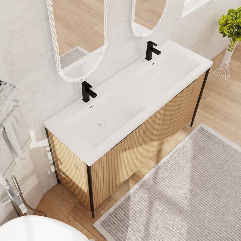 Beingnext 24"/30"/36"/48"/60" Bathroom Vanity with Sink, Freestanding Bathroom Vanity with Soft Close Door and Shelf