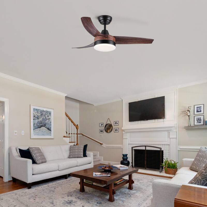 Modern Farmhouse 42 in. Integrated LED Faux wood Ceiling Fan with Remote Control