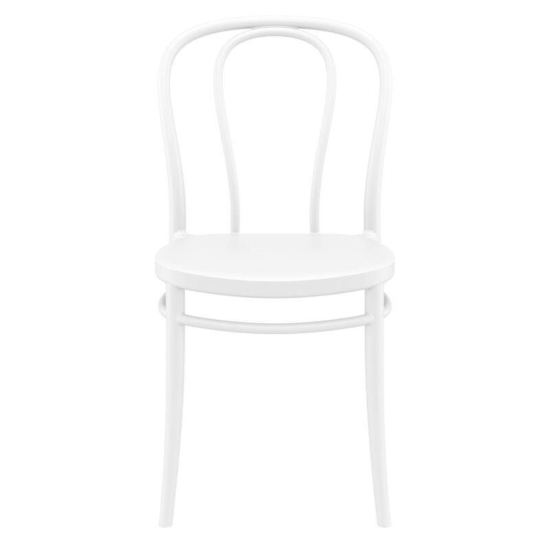 33.5" White Stackable Patio Armless Dining Chair