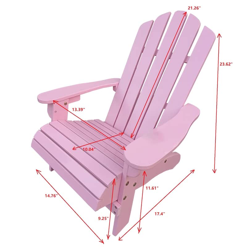 Anmytek Pink Adirondack Chair Patio Balcony Lounge Indoor Outdoor Decorative Seating