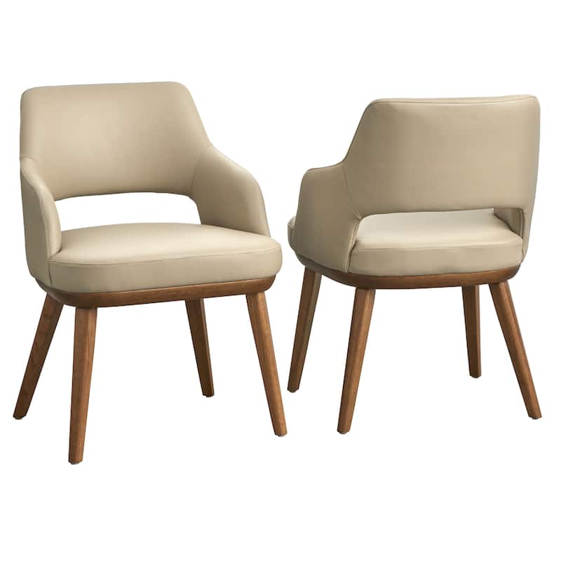 Lifestorey Jodie Leather Armchair (Set of 2)