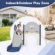 preview thumbnail 11 of 63, Kids 7-in-1 Slide Playset: Spaceship Design with Slide, Tunnel, Ring Toss, Basketball Hoop, and Toy Storage
