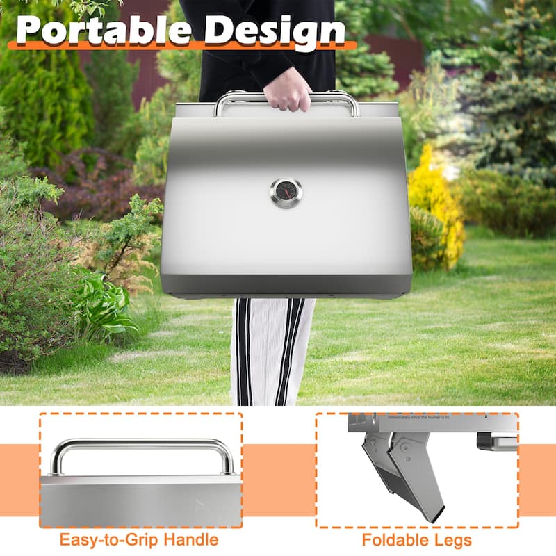 Costway 20,000 BTU Portable Gas Grill with Lid & Handle Top - See Details