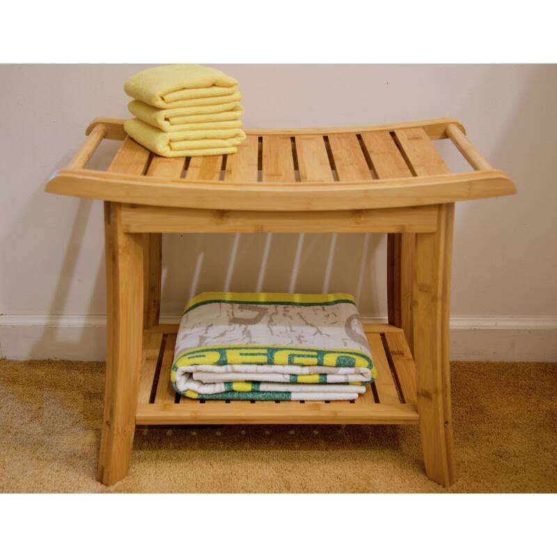 Solid Bamboo Spa Style Bench