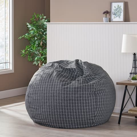 Hobson Modern 5 Foot Checkered Bean Bag by Christopher Knight Home