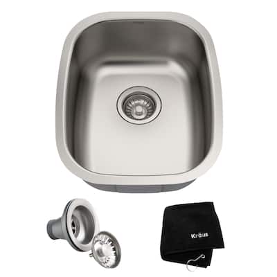 KRAUS Premier Stainless Steel 15 inch Undermount Kitchen Bar Sink