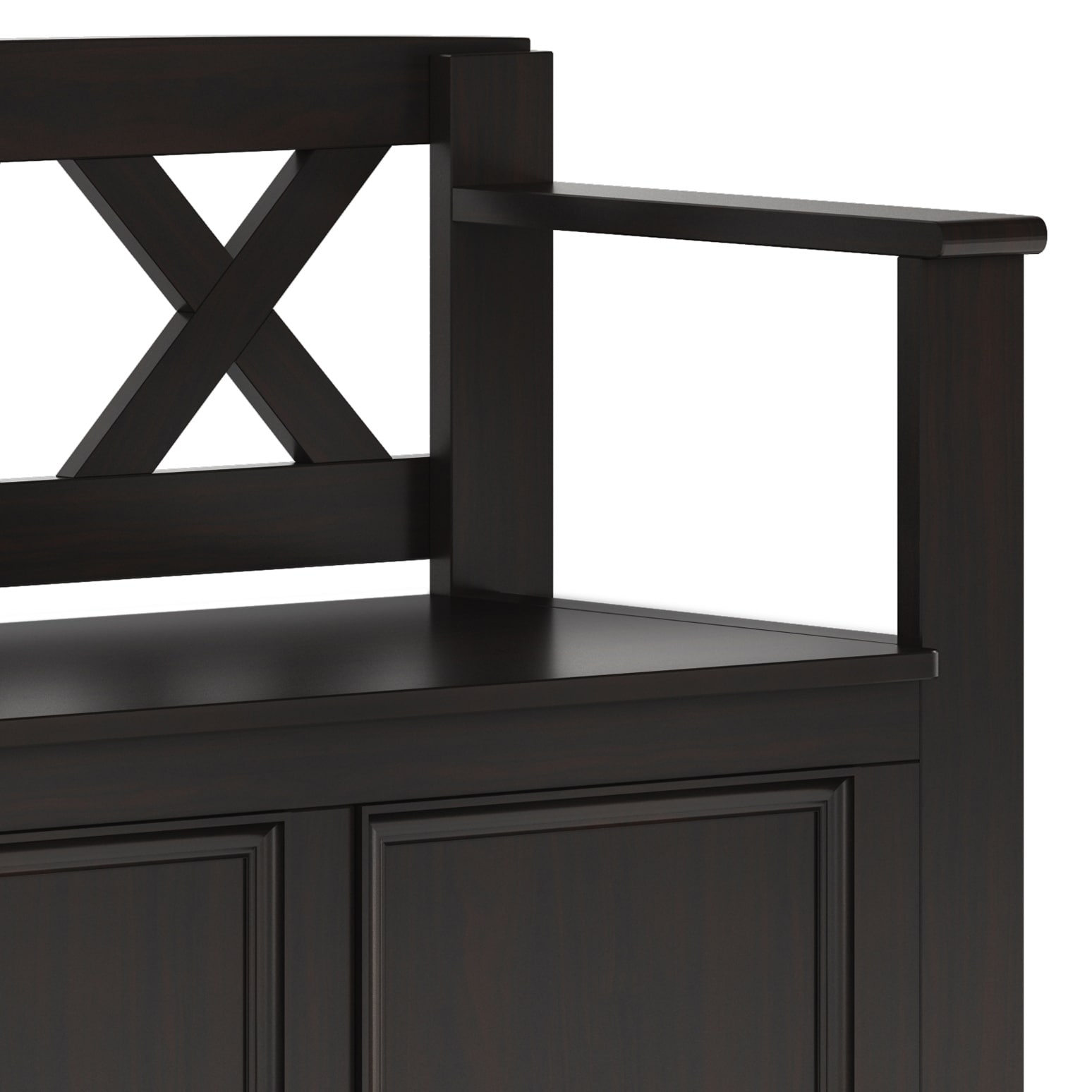 Wyndenhall halifax solid wood 48 inch wide transitional entryway storage bench sale