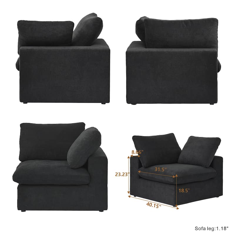 V Shape Cloud Couches for Living Room, Modular Convertible Sectional Sofa Couch, Couch Cushion Covers Removable