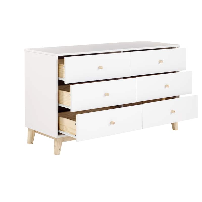 MOD 60"W 6-Drawer Wood Double Dresser