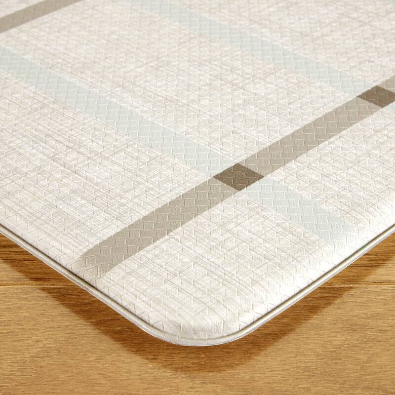 TOWN & COUNTRY BASICS Windowpane Plaid Anti Fatigue Kitchen Mat Non-Slip Backing