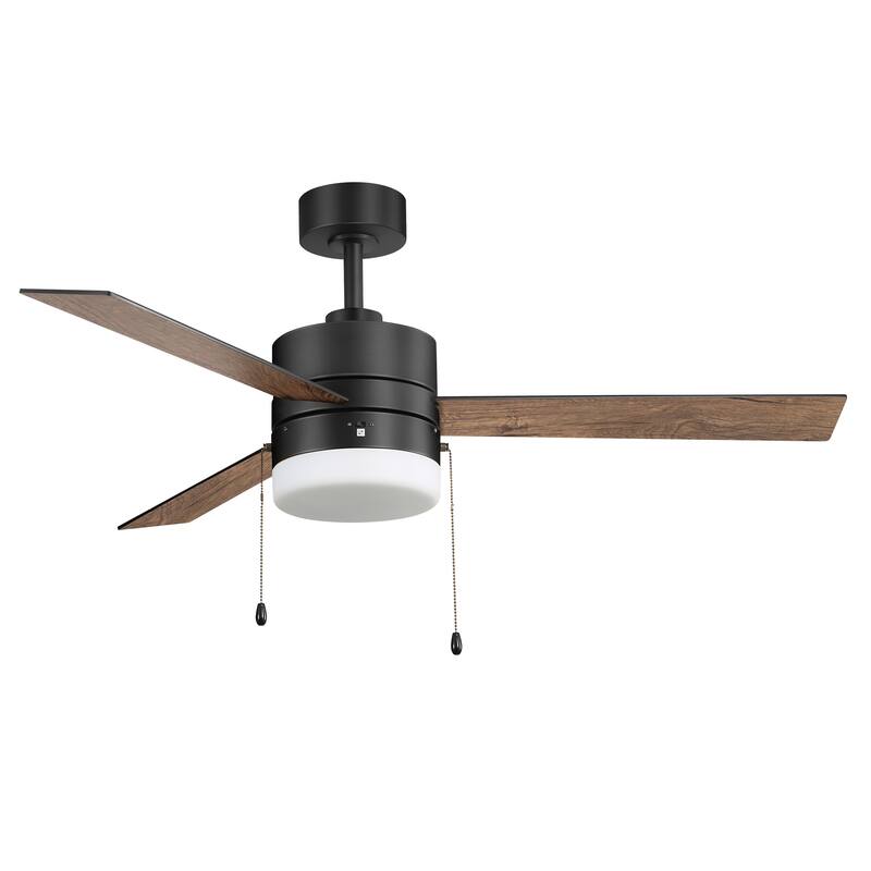 52" Traditonal Ceiling Fan with Light and Pull Chain (3 Reversible Blades)