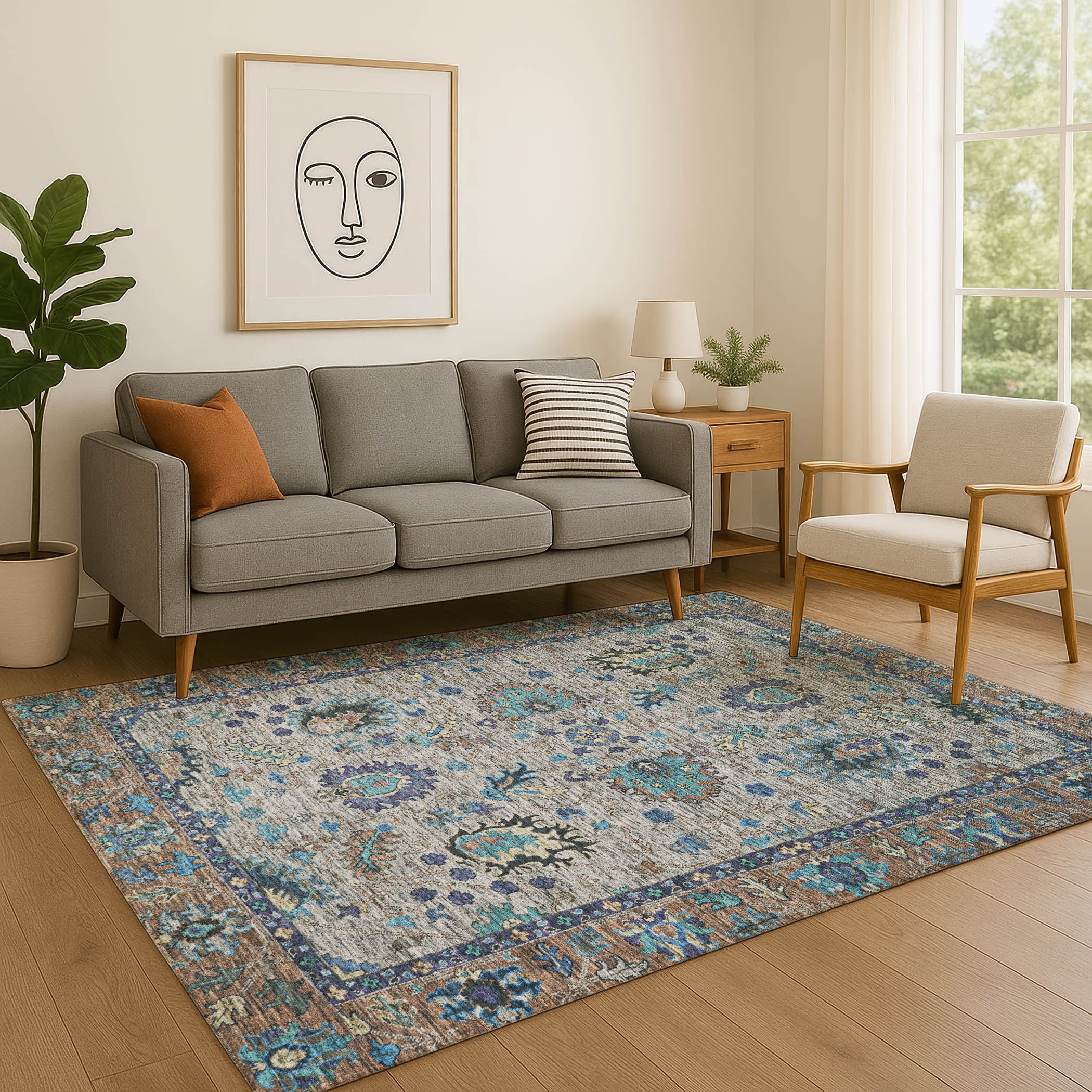 Premium Washable Super Soft Traditional Lily Mayfield Rug