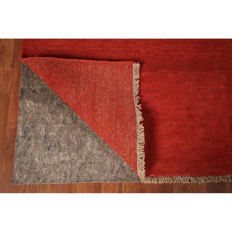 Modern Gabbeh Oriental Area Rug Handmade Red Wool Carpet - 5'2" x 7'9"
