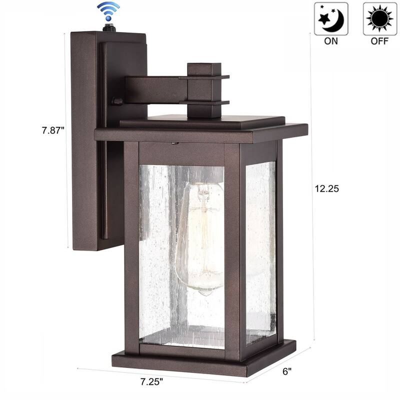 Dusk to Dawn 1 Light Outdoor Wall Lantern 12 Inch
