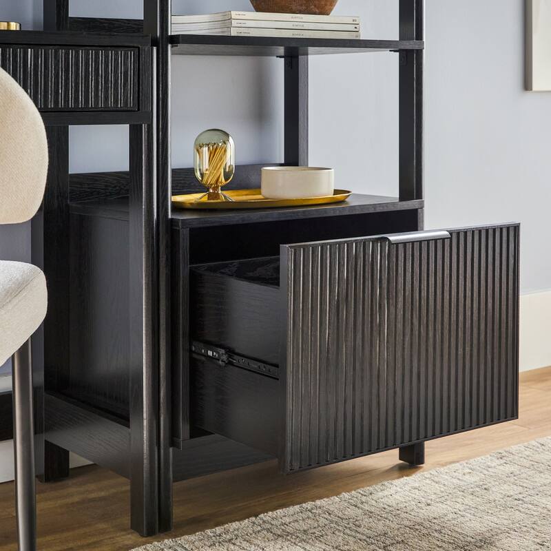 Middlebrook 3-Piece Set Writing Desk with 2 Narrow Bookcases