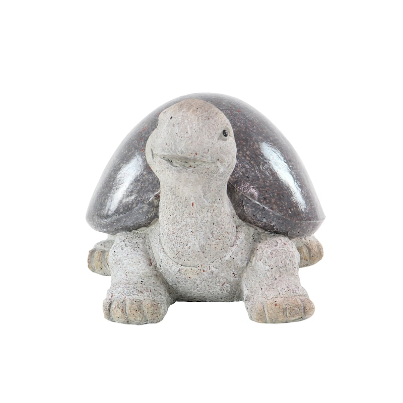 White Polystone Indoor Outdoor Turtle Decorative Garden Sculpture