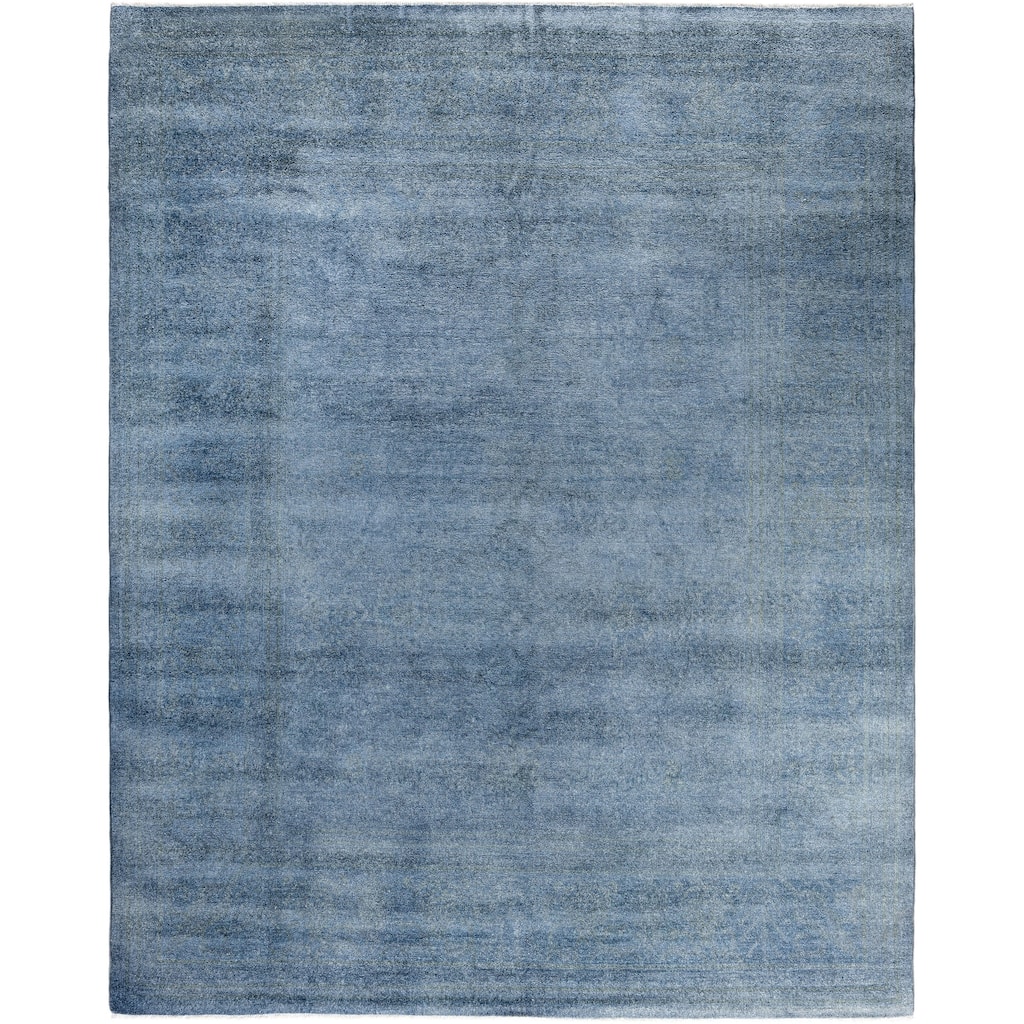 Overdyed One-of-a-Kind Hand-Knotted Area Rug - Blue - 8' 3" x 10' 4"
